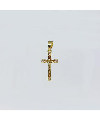 DIJE CRUCIFIJO DORADO STRASS 21*10MM