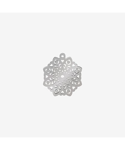 DIJE ACERO CIRCULO PLANTAS-CORAZONES PLATEADO 22*20MM 1 ARGOLLA