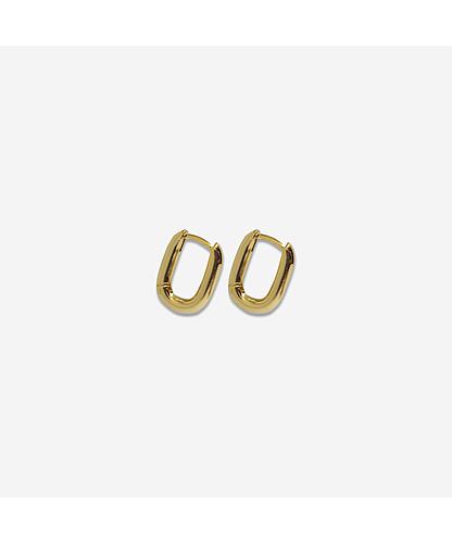 ARGOLLA OVAL HUGGIE BANO ORO DORADO 16*12MM