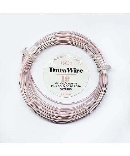 ALAMBRE DURA WIRE BAÑO ORO ROSA #16 *10 YDAS