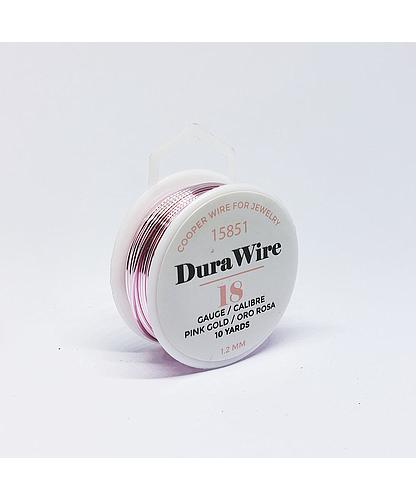 ALAMBRE DURA WIRE BAÑO ORO ROSA #18 *10 YDAS