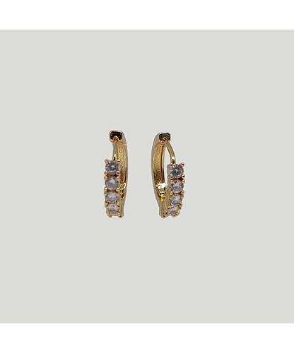 ARGOLLA HUGGIE ARETE BANO ORO DORADO CON CIRCONITA 20MM