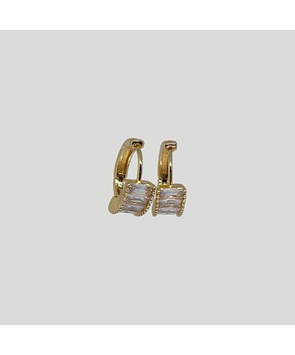 ARGOLLA HUGGIE ARETE BANO ORO DORADO CON CIRCONITA 12MM