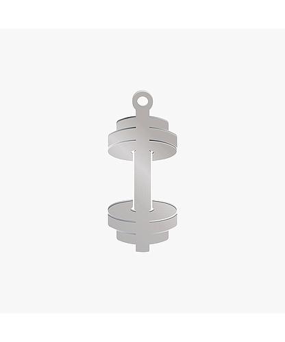 DIJE ACERO PESA PLATEADO 15*7MM *1MM 1 ARGOLLA